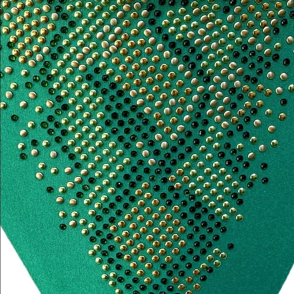 Serpentine Green Snake Studded crystal bikini top - Picture 3 of 11